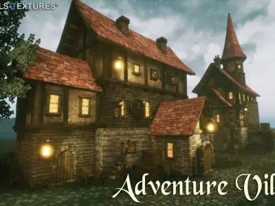 Adventure Village for UNREAL Low-poly 3D model