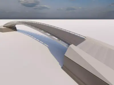 Structural engineering of Metal bridge structure 3D model buy