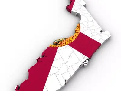 Florida Political Map 3D model