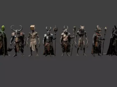 Animal Warrior Pack 8 Low-poly 3D model
