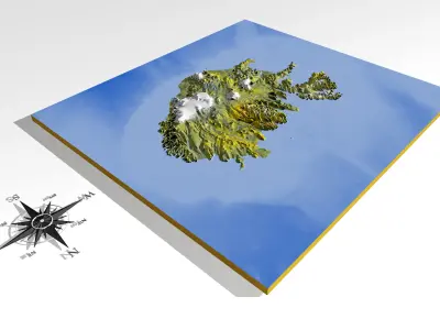 Iceland High resolution 3D relief maps 3D model