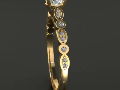 Solitaire Marquise Band Engagement Ring 3D print model