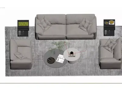 Modern Minimalist Sofa 3D model