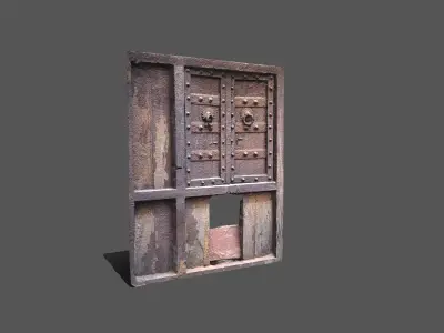 Old Wooden Window Low-poly 3D model