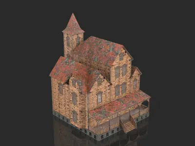 Old Medieval Abandoned House 1 3D model