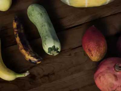 4K Scanned Fruits Vol 1 Low-poly 3D model