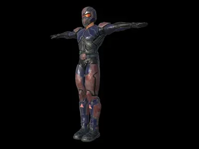 Cyberpunk Soldier  Low-poly 3D model