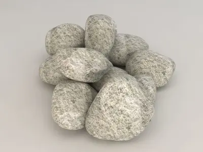 Stones - Low Poly pile of rocks Low-poly 3D model
