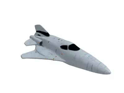 SciFi Starship Explorer White Variant Low-poly 3D model