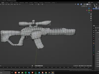 Sci-Fi Assault Rifle 01 Low Poly Game Ready Asset Low-poly 3D model