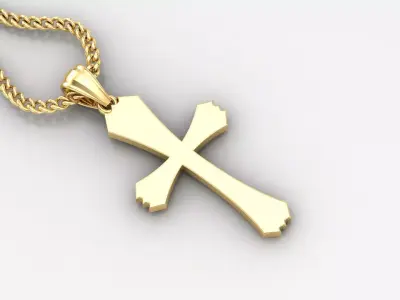 Light Gold 18K Cross Pendant 1CP036 3D print model