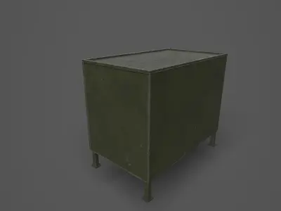 Lockers wooden shelf Free low-poly 3D model