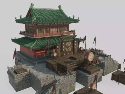 Asian Ancient Architecture Competition Field 3D model