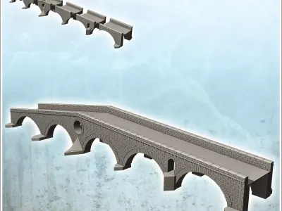 Pietra Bridge Verona Italy - World War Two Second WWII Front Eas 3D print model