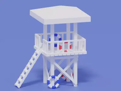 Beach Lifeguard Tower 3D model