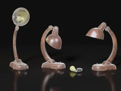 Desk table lamp 3D model PBR Free low-poly 3D model