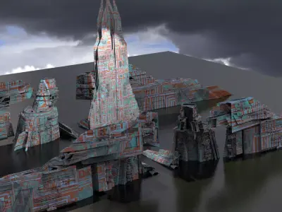 Stargate Pyramid Temple B 3D model