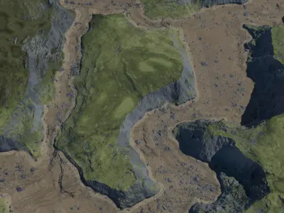 Landscape River Flow Low-poly 3D model