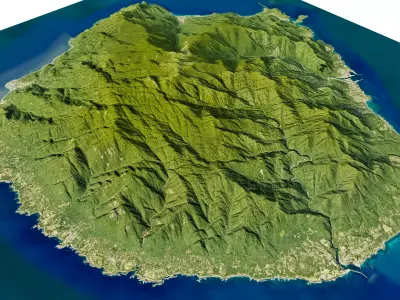 Yakushima full 3d model terrain Low-poly 3D model