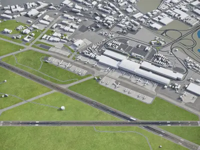 Cape Town Airport Low-poly 3D model