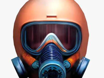Gas mask helmet scifi Low-poly character art game space  Low-poly 3D model shop