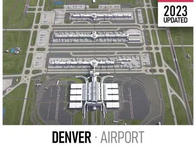Denver Airport Low-poly 3D model