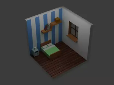 bedroom  isometric Free 3D model
