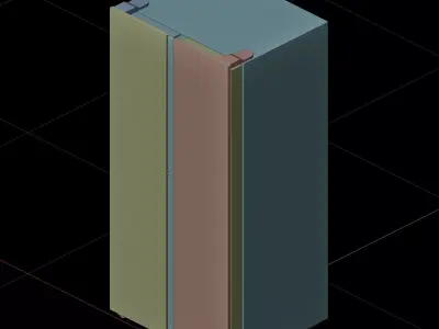 Side By Side Refrigerator 3D model