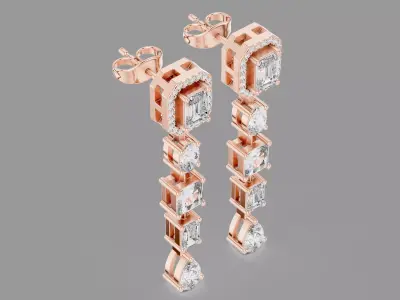 Diamond Earrings  3D print model