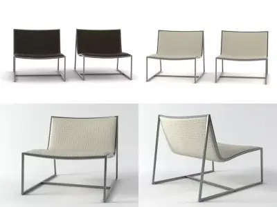 Samoa four different lounge chairs 3D model
