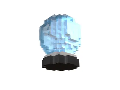 Voxel Crystal Ball V1 002 Low-poly 3D model