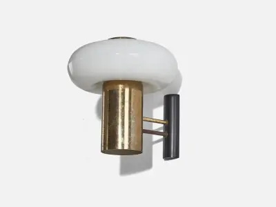 Italian Designer Wall Lights Brass Glass Metal 3D model