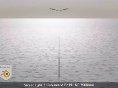 Street Light 3 Galvanized F2 M1 K0 7000mm Low-poly 3D model