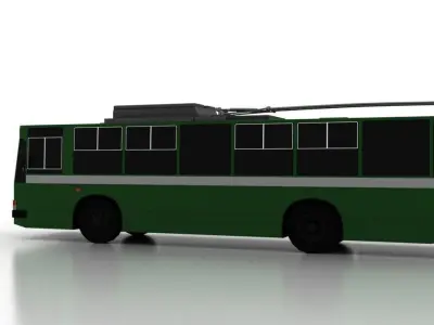 Trolleybus JUMZ-T1P Low Low-poly 3D model