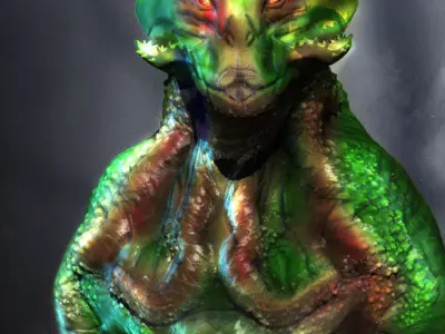 Marslein creature with glowing eyes 3D model