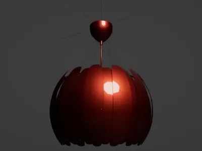 Modern Handing Lamp - Steel and Copper 3D model