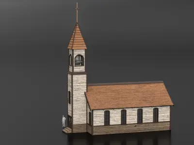 West Wild Church 02 Low-poly 3D model