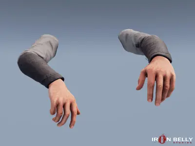 AAA Animated Medieval First Person Arms Pack  Low-poly 3D model