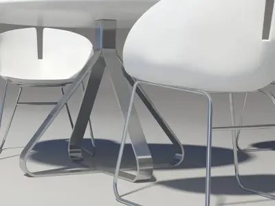 Fjord armchair and table stainless 3D model