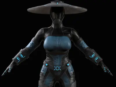 Sci-fi Samurai Low-poly 3D model