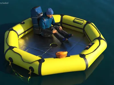  Advanced Life Raft with Tourist Inside 