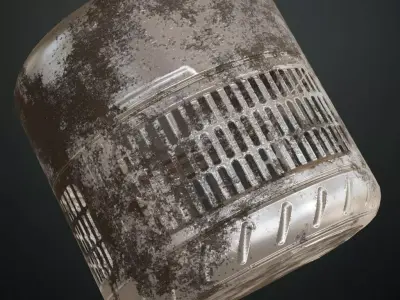 Rusted White Metal Plate Transparent PBR Seamless Texture