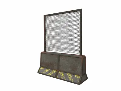 Concrete RoadBlock Barrier Barricade 3D model 8