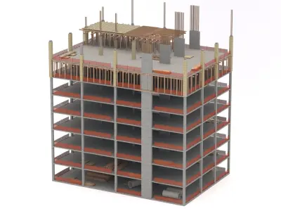 Under construction building 3D model