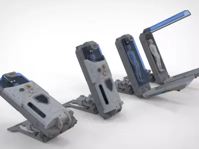 sci fi cryogenic capsule 3D model