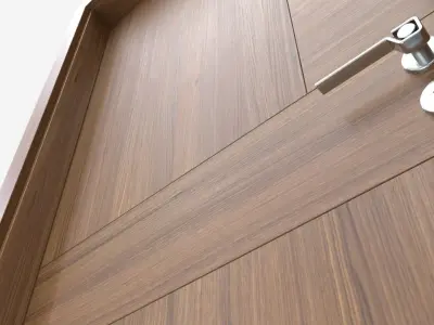 Modern Wooden Interior Door with Furniture 010 3D model