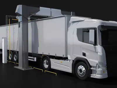 Border X-Ray Truck Control 3D model