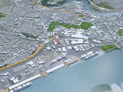 Southampton City England Low-poly 3D model