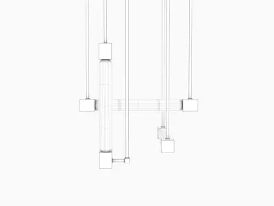Luminescent chandelier tube glass lamps for Cinema 4d Low-poly 3D model