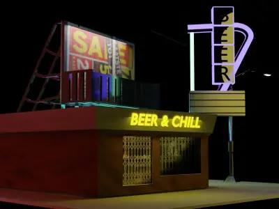 building with roof Free low-poly 3D model